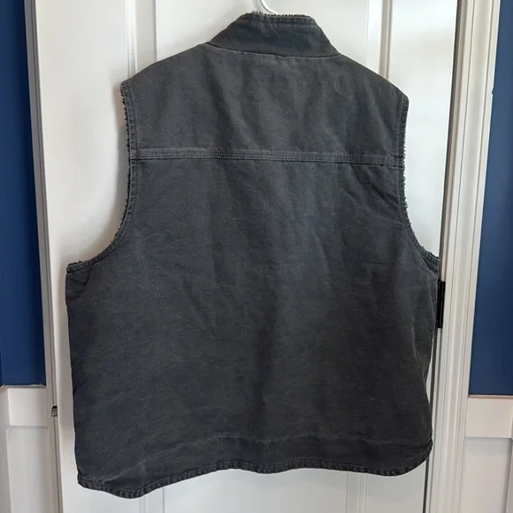 Carhartt Men's Washed Duck Sherpa-Lined Mock-Neck Vest size 2XL - Picture 5 of 11